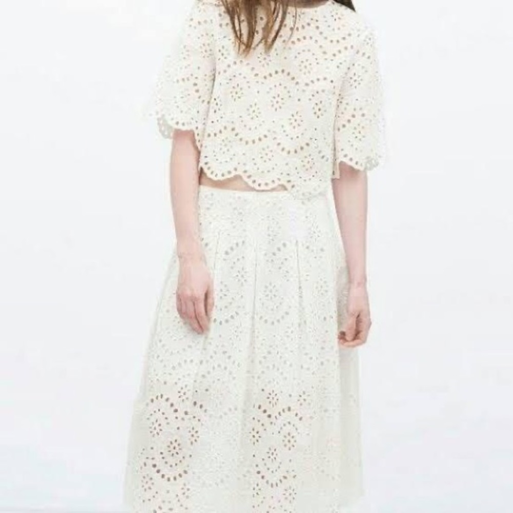 zara eyelet blouse